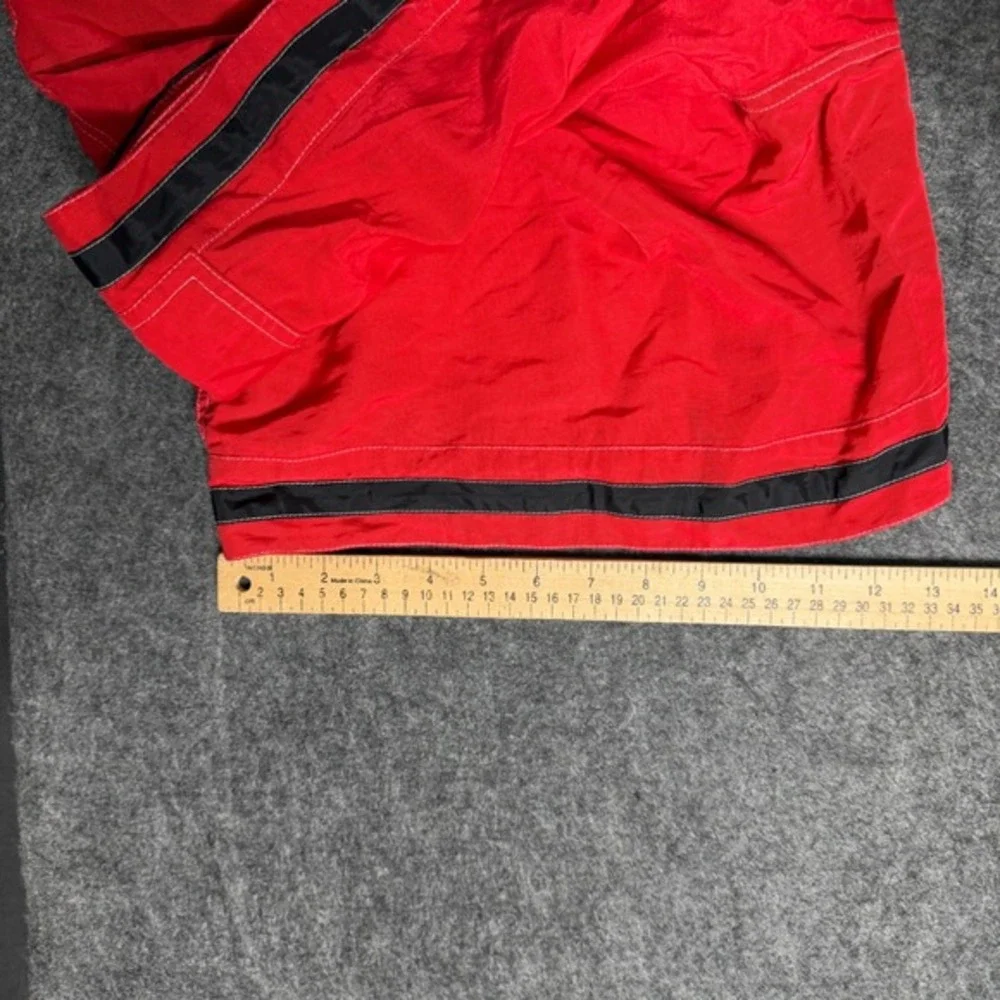 Starter Mens Red Nylon Swim Trunks Cargo‎ Pocket Mesh Lined XL 0115